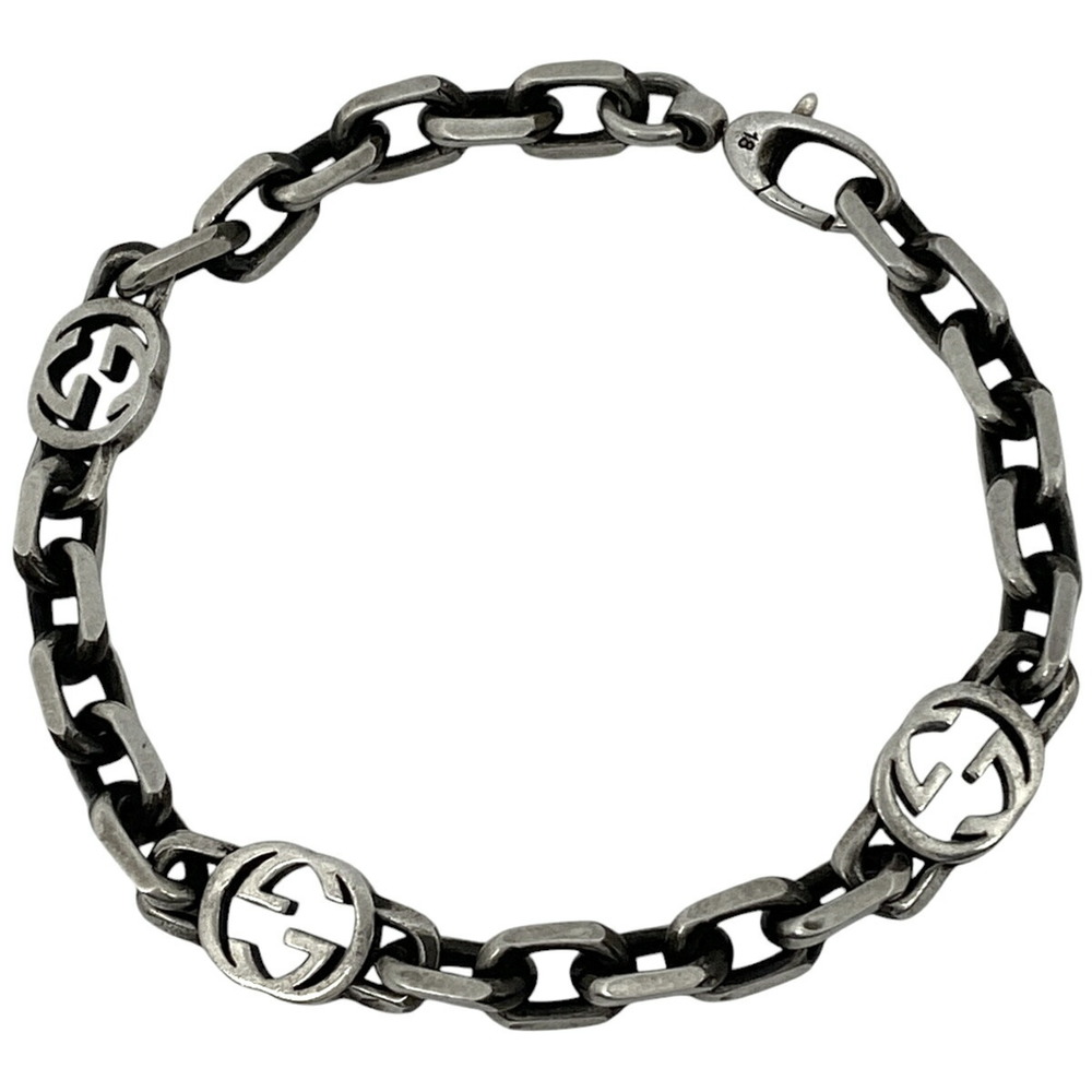Gucci Gg Logo Bracelet Interlocking Silver S - image 1